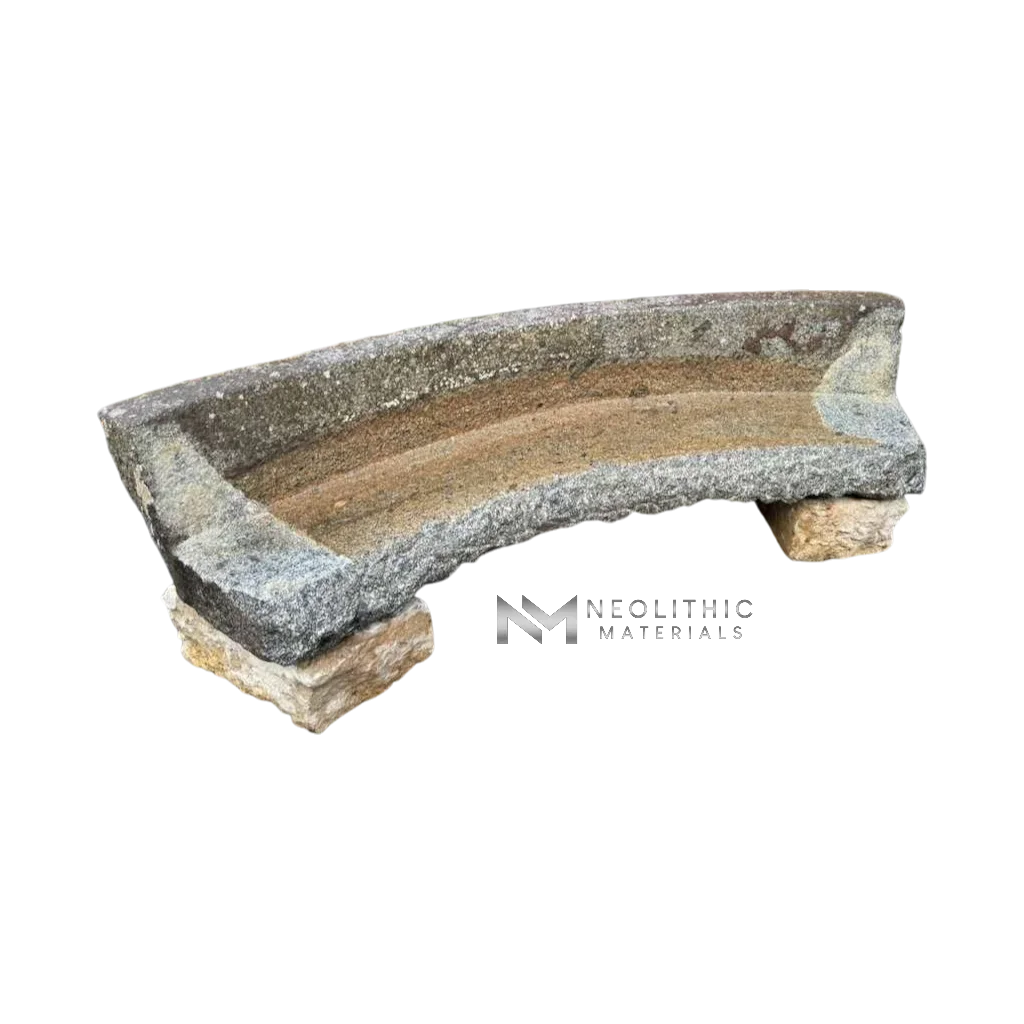 French Antique Granite Stone Mill used as Bench